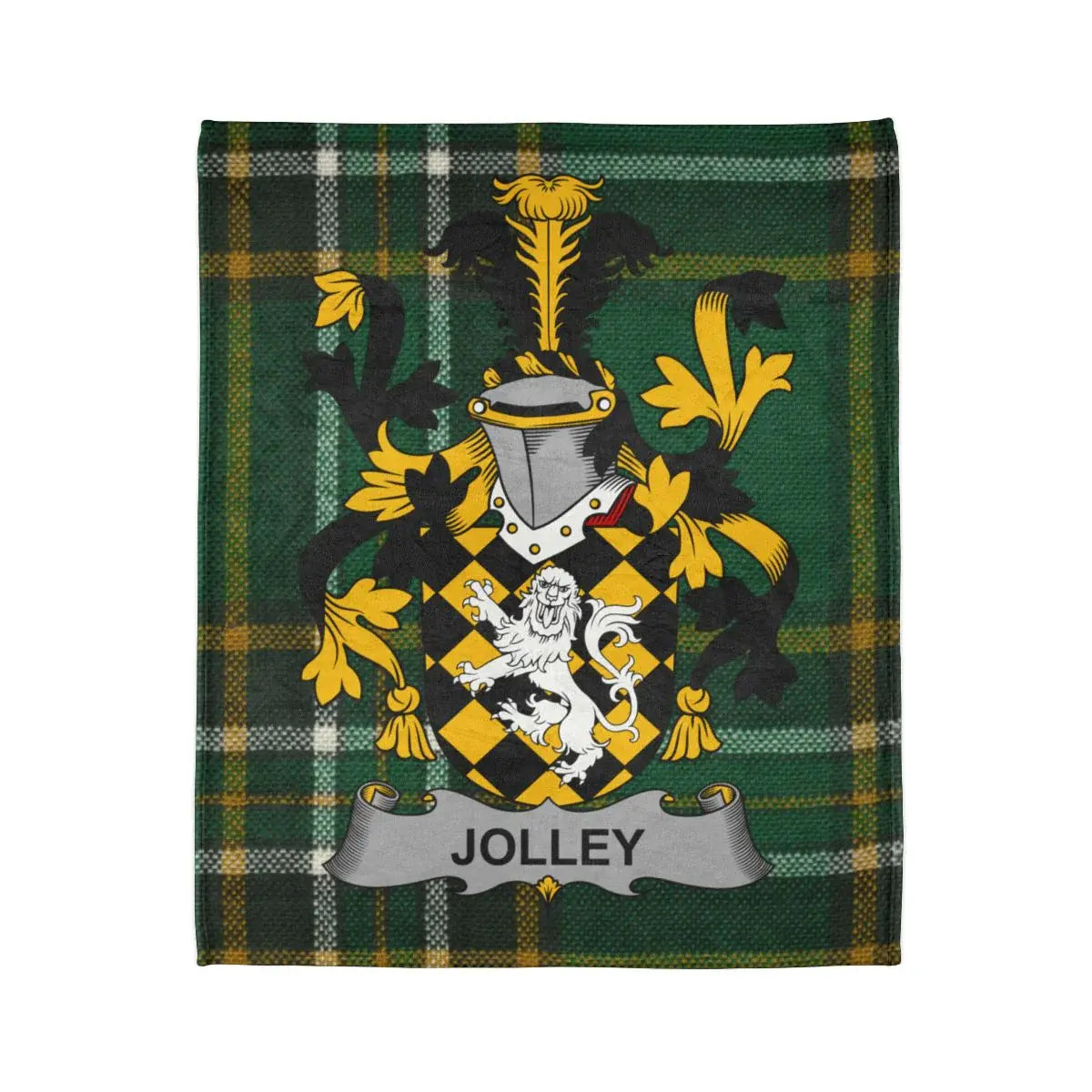 Jolley Family Crest and Tartan Design Blanket