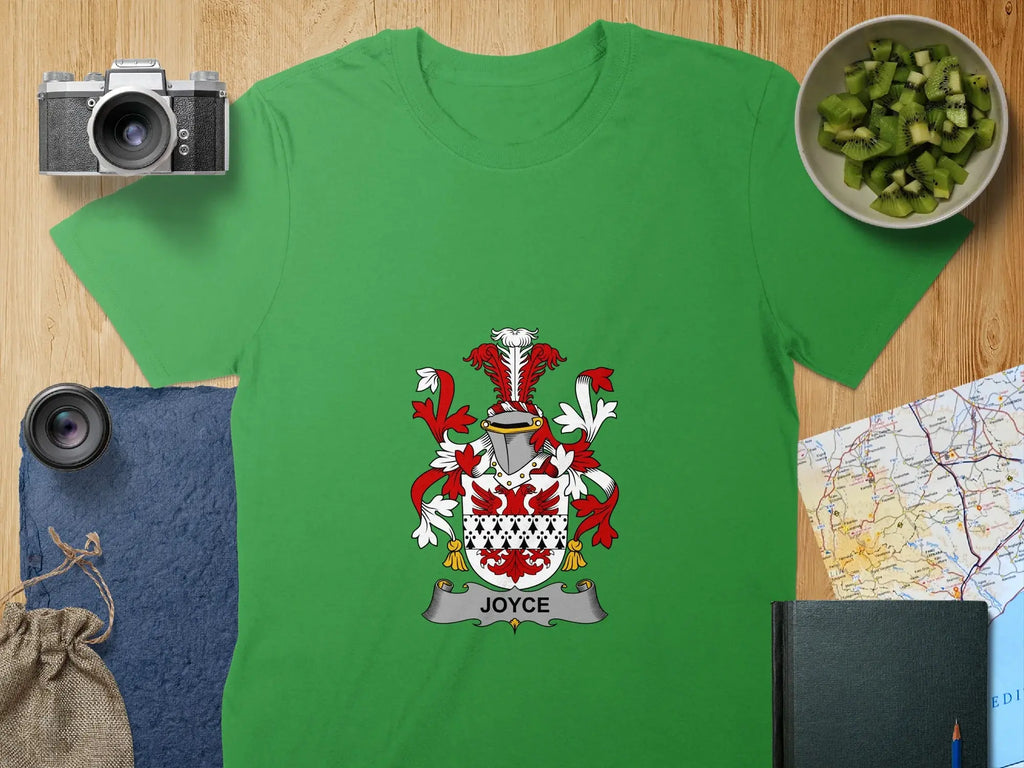 Customizable Joyce Family Crest on Green Tee