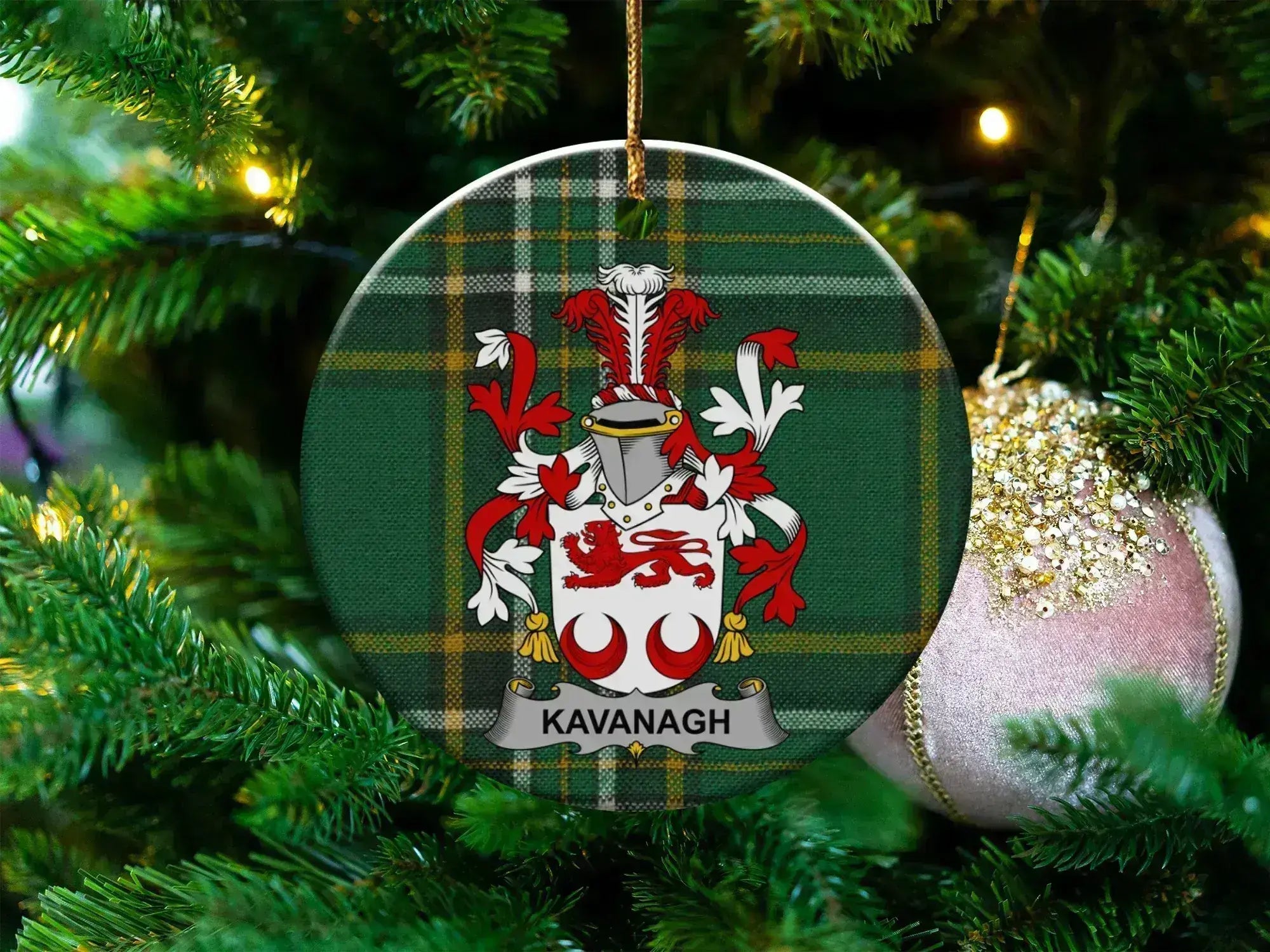 Personalized Kavanagh Family Crest Ornament product type