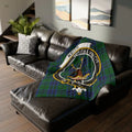 Keith clan crest tartan throw blanket — 50x60 polyester, Veritas Vincit heraldic design