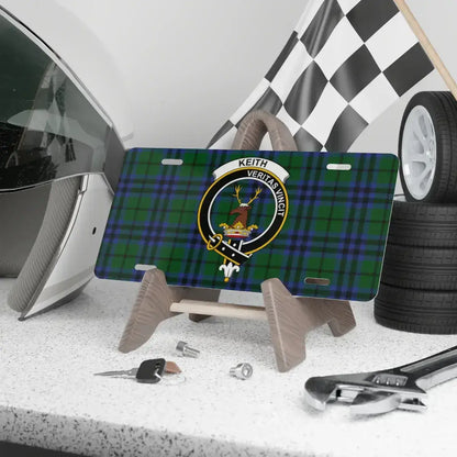Scottish Clan Keith Green Blue Tartan License Plate product