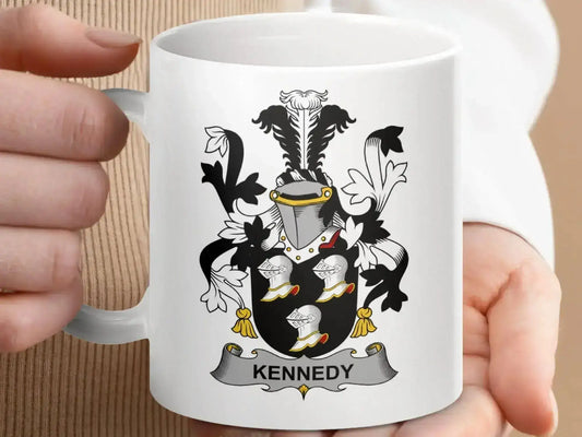Kennedy Irish Surname Family Crest Coat Arms Gift Mug - Celtic Ancestry Gifts