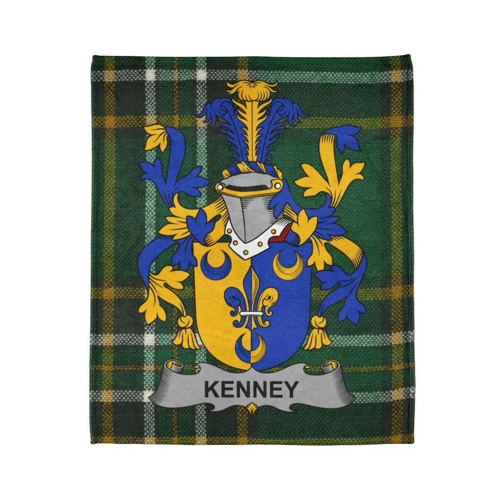 Custom Kenney Family Crest Tartan Blanket