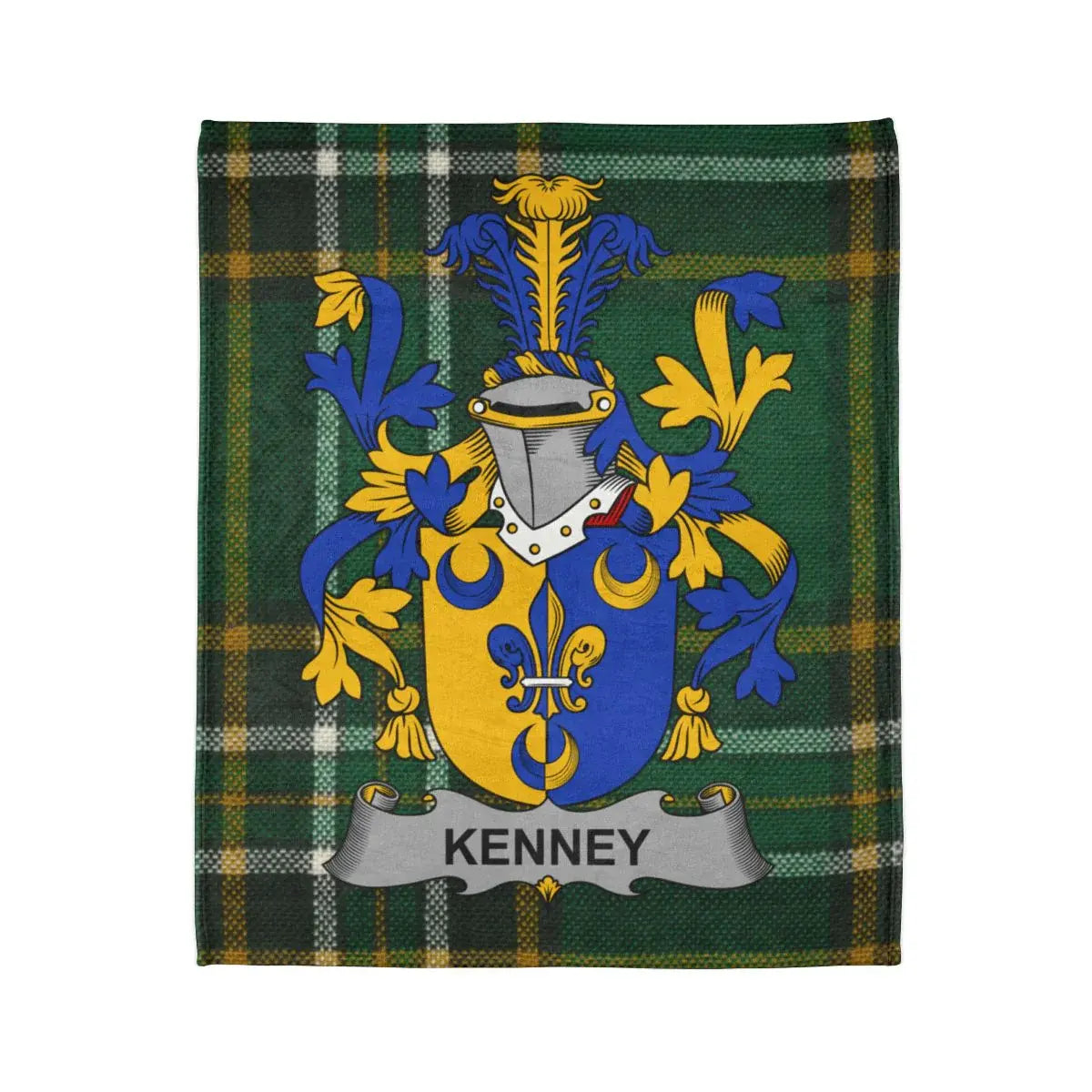 Custom Kenney Family Crest Tartan Blanket