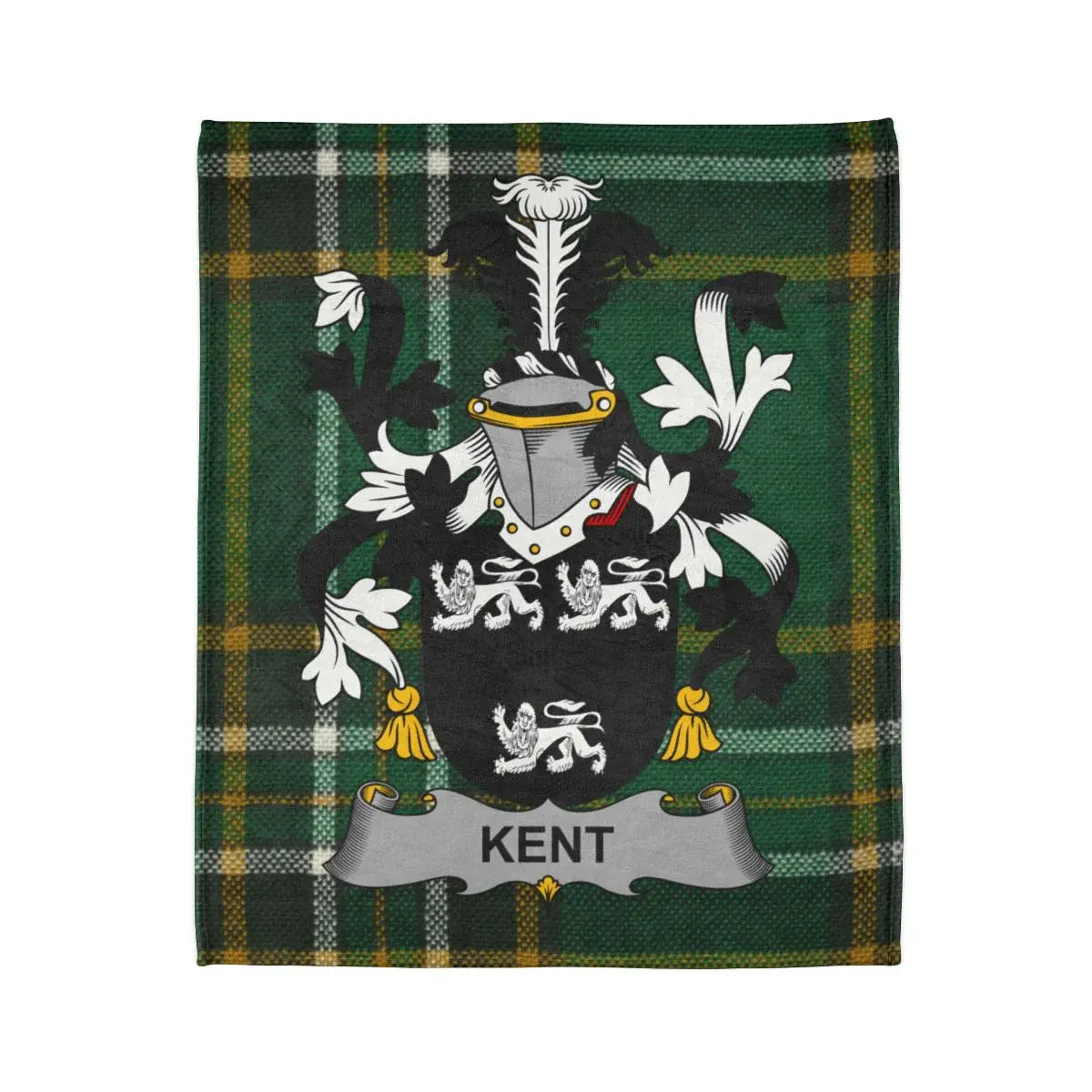 Customizable Kent Family Crest Tartan Pattern Blanket