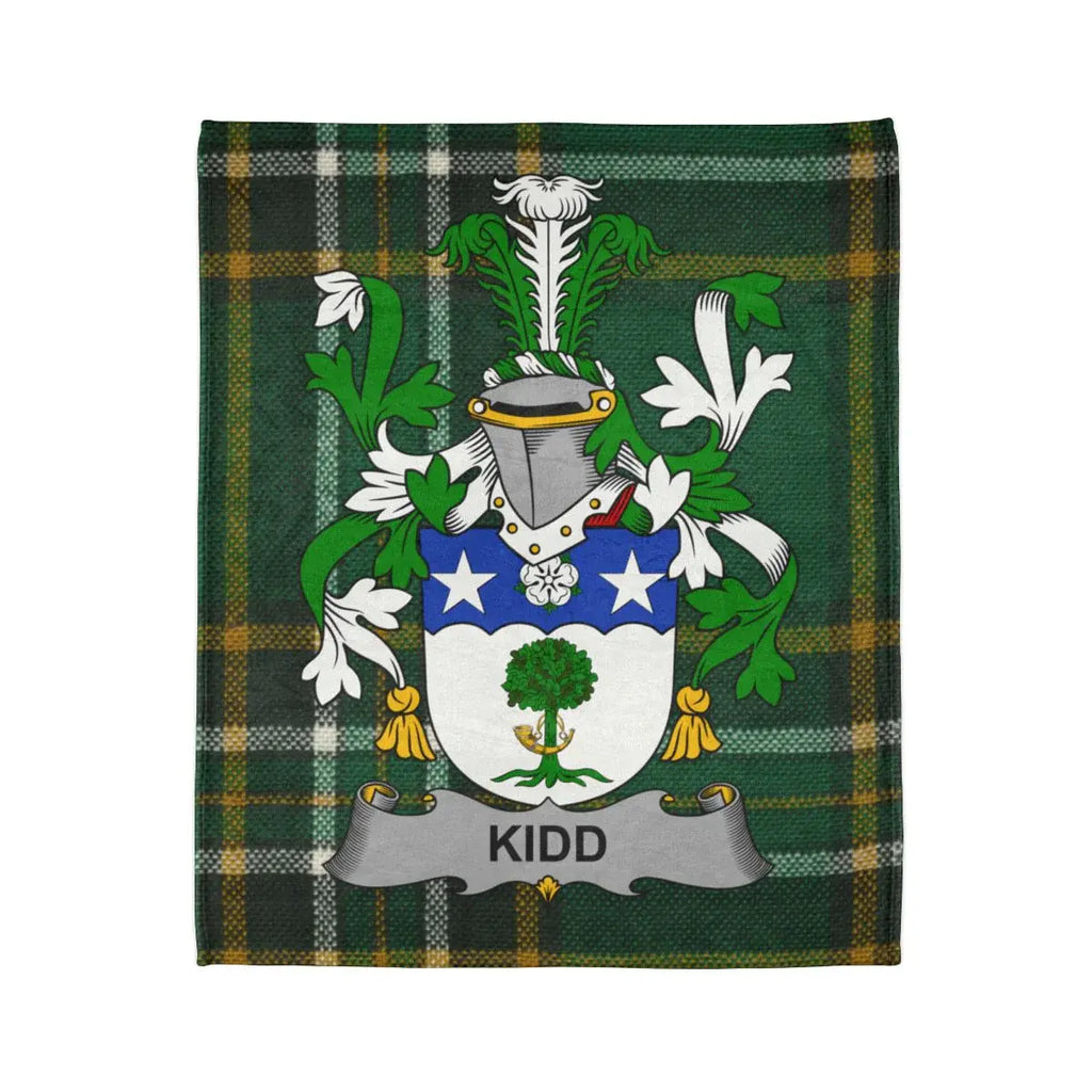 Personalized Family Crest KIDD Tartan Plaid Blanket