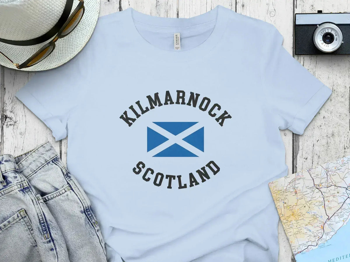 Kilmarnock Scotland Flag Graphic Unisex T-shirt