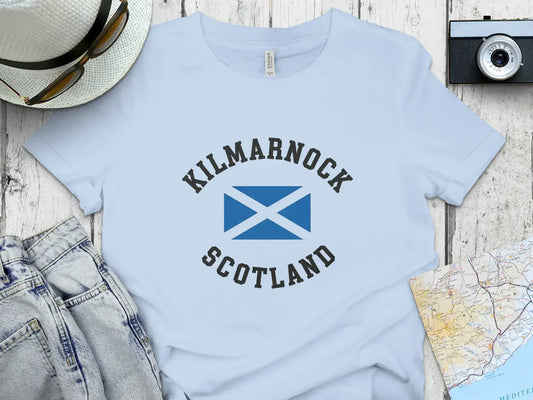 Kilmarnock Scotland Flag Graphic Unisex T-shirt product