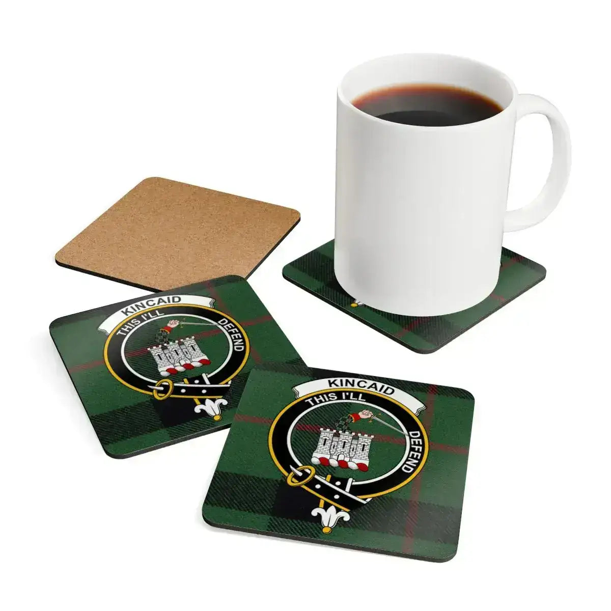 Kincaid Coat of Arms Plaid Pattern Drink Coaster product
