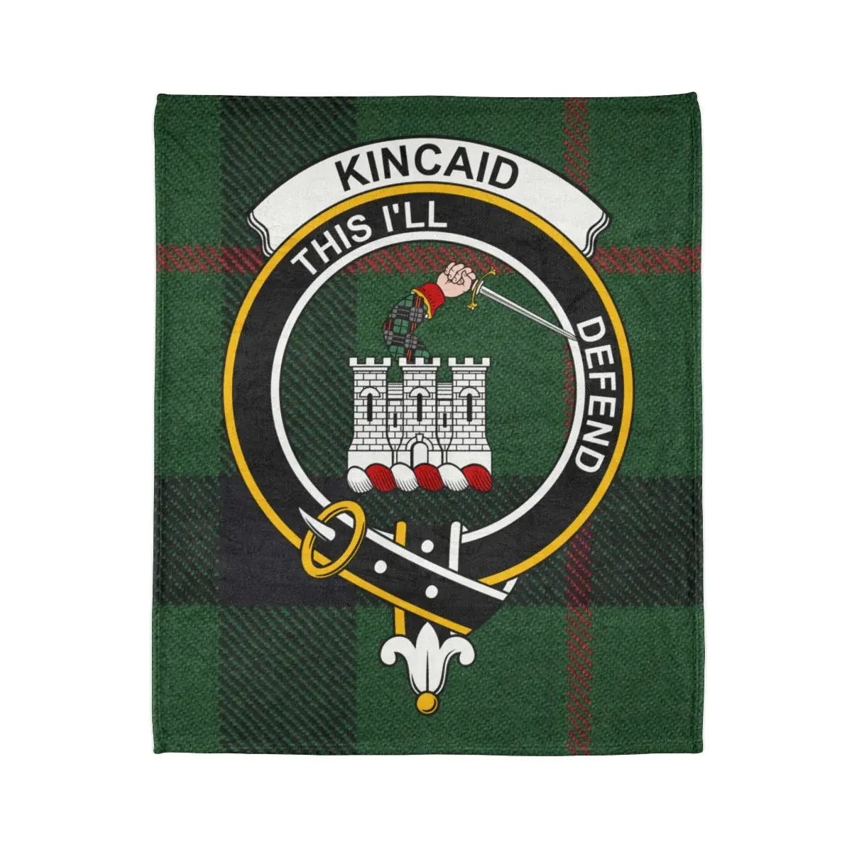Kincaid This I'll Defend tartan family crest throw blanket