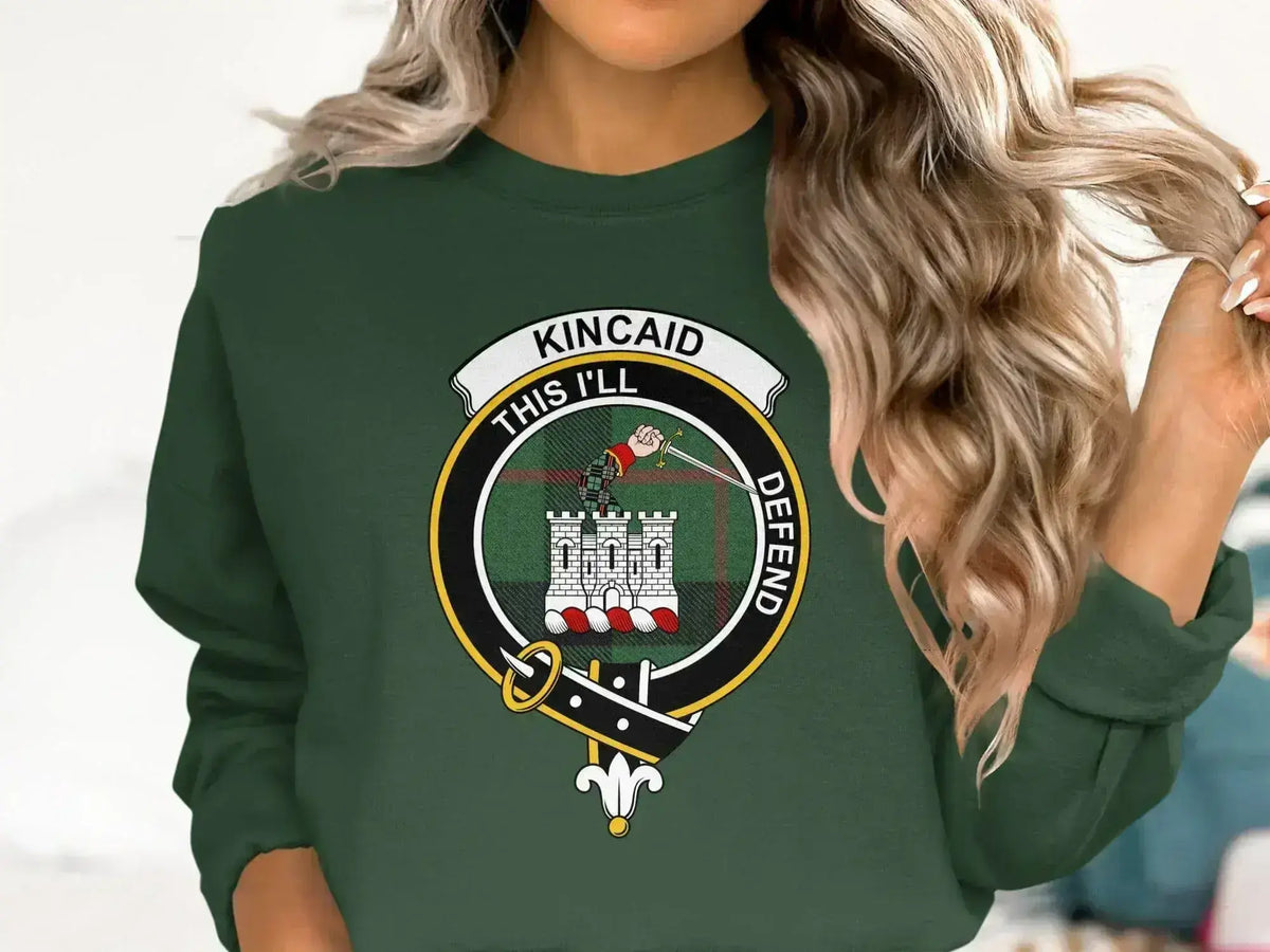 Kincaid clan crest crewneck sweatshirt in navy — This I'll Defend design