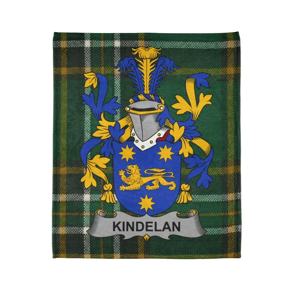 Kindelan Coat of Arms Tartan Background Blanket