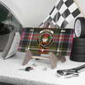 Clan Kinnaird tartan crest novelty license plate — full colour Errantia Lumina Fallunt design, 12x6 inch aluminium