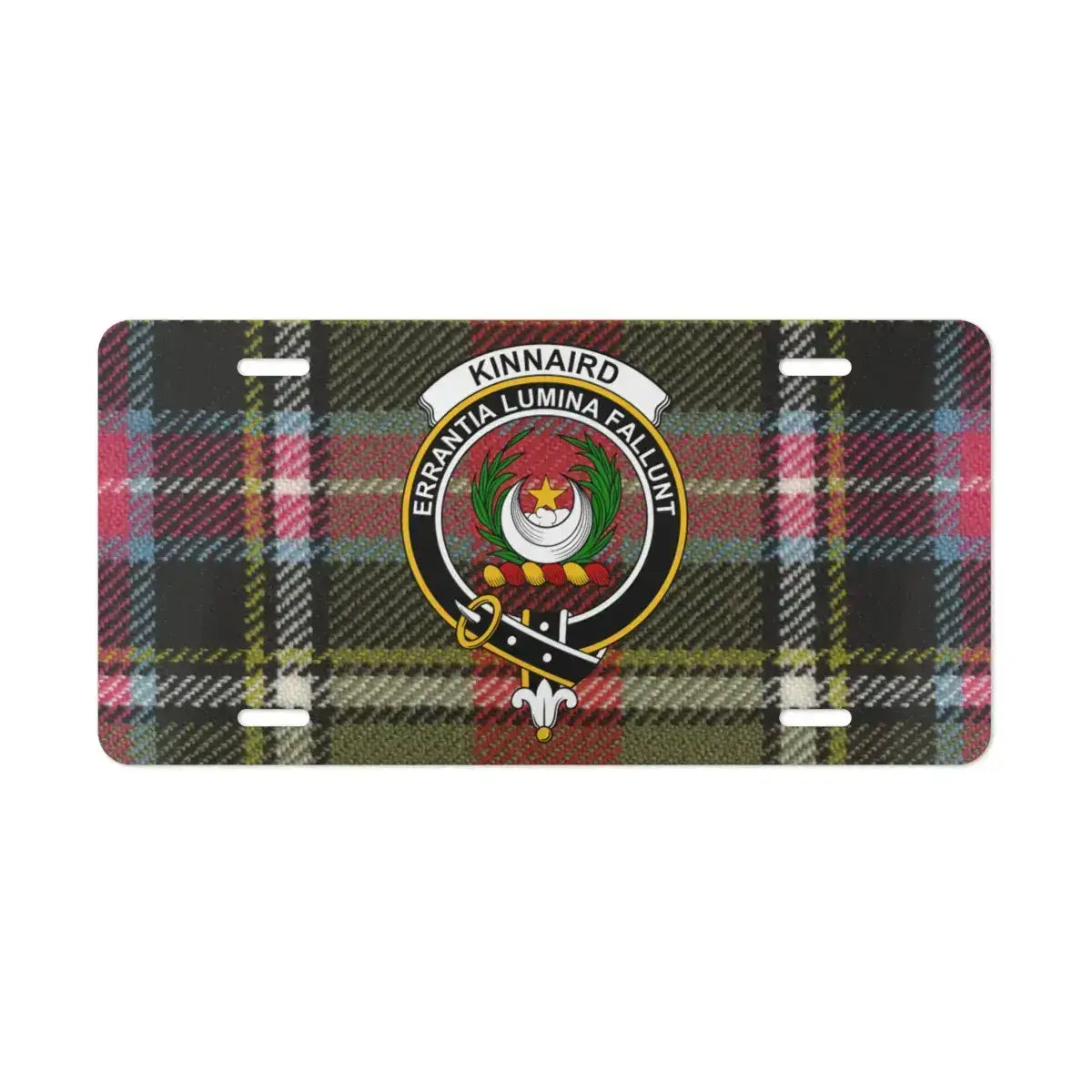 Kinnaird Clan Tartan Shield License Plate product