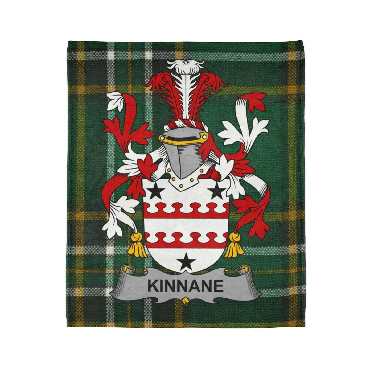 Kinnane Family Coat of Arms on a Plaid Tapestry Product