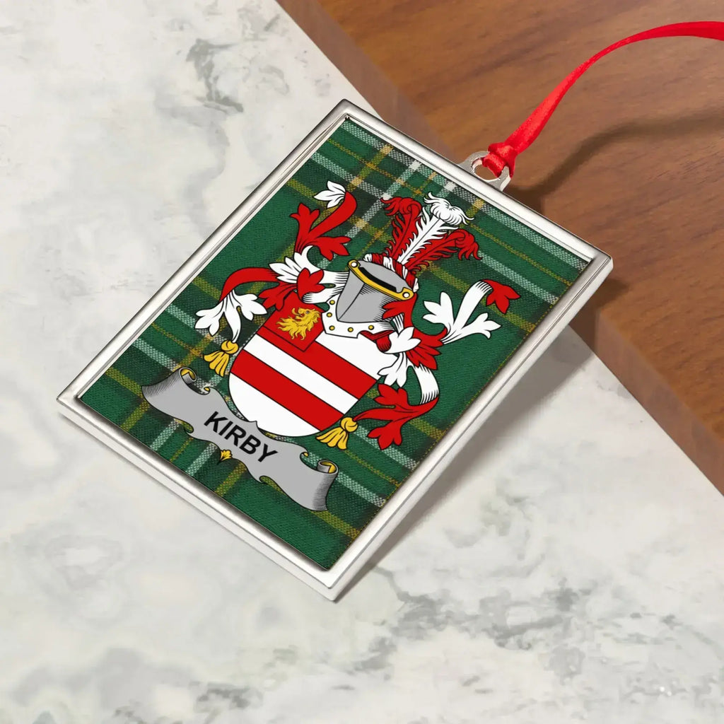 Family Crest Coat of Arms Plaid Background Ornament product type