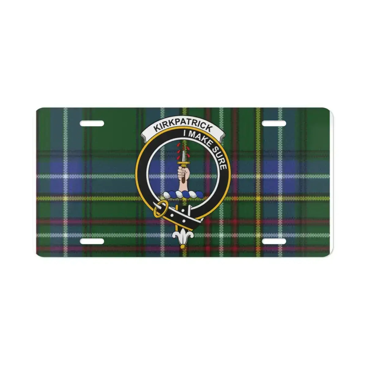 Kirkpatrick I Make Sure Tartan Plaid License Plate product type