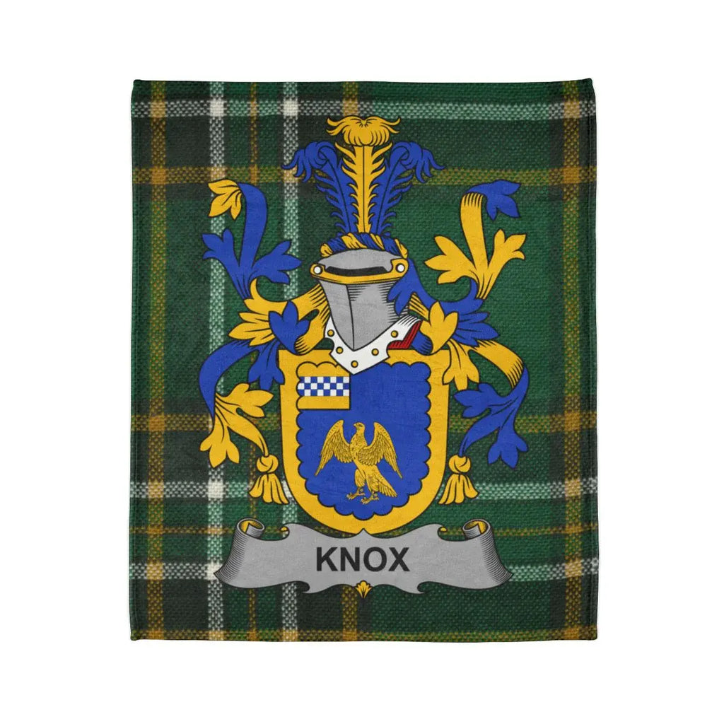 Knox Family Crest with Tartan Background Blanket