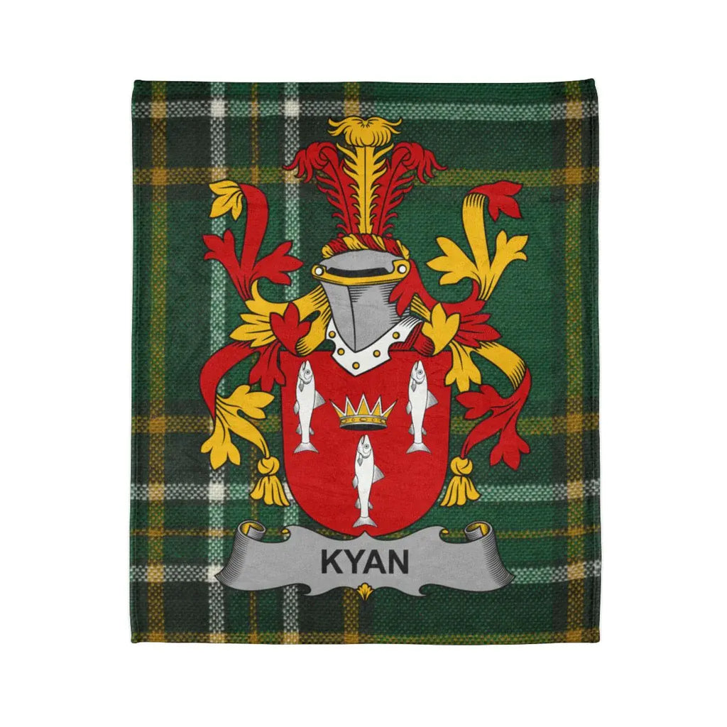 Personalized Kyan Family Crest Tartan Pattern Blanket