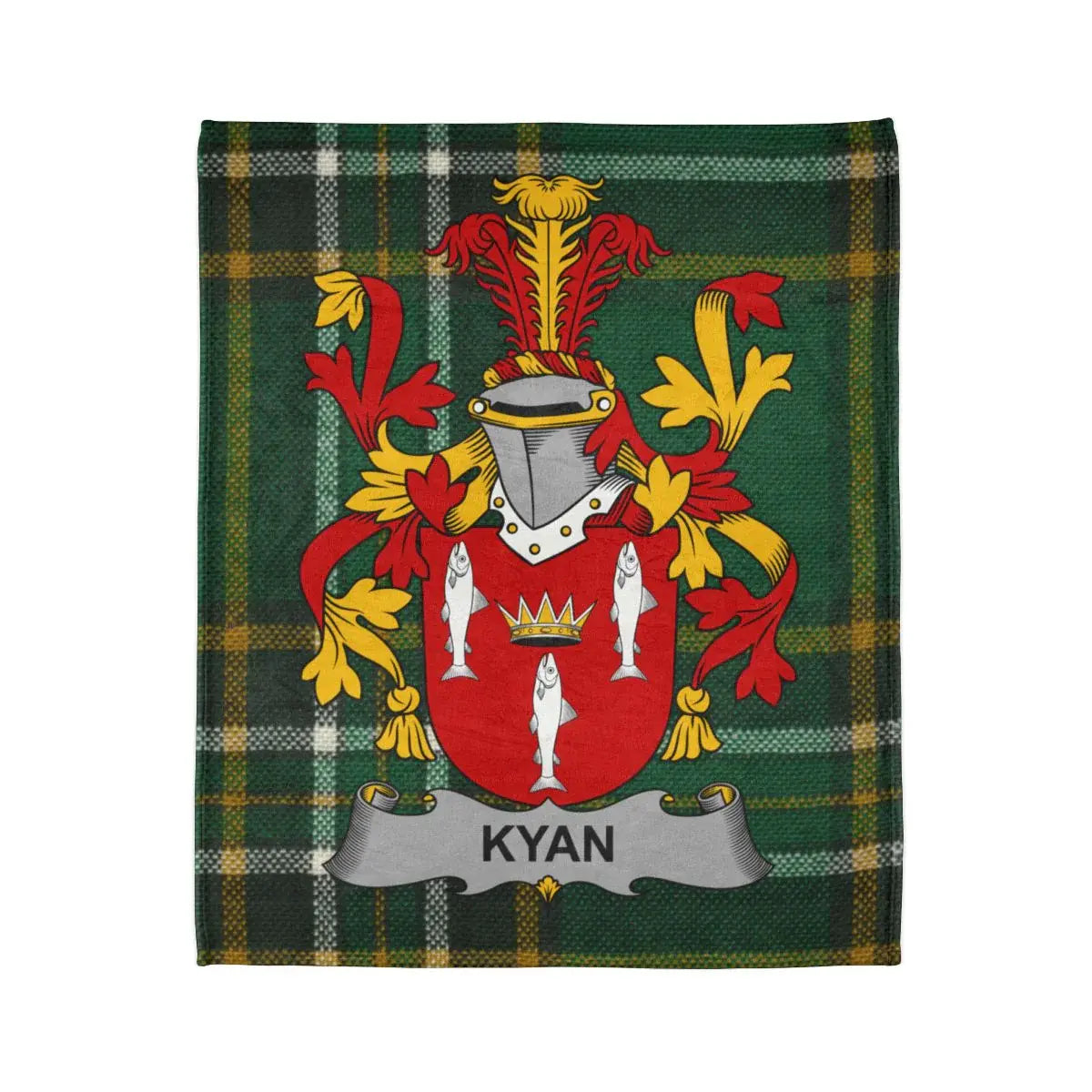Personalized Kyan Family Crest Tartan Pattern Blanket
