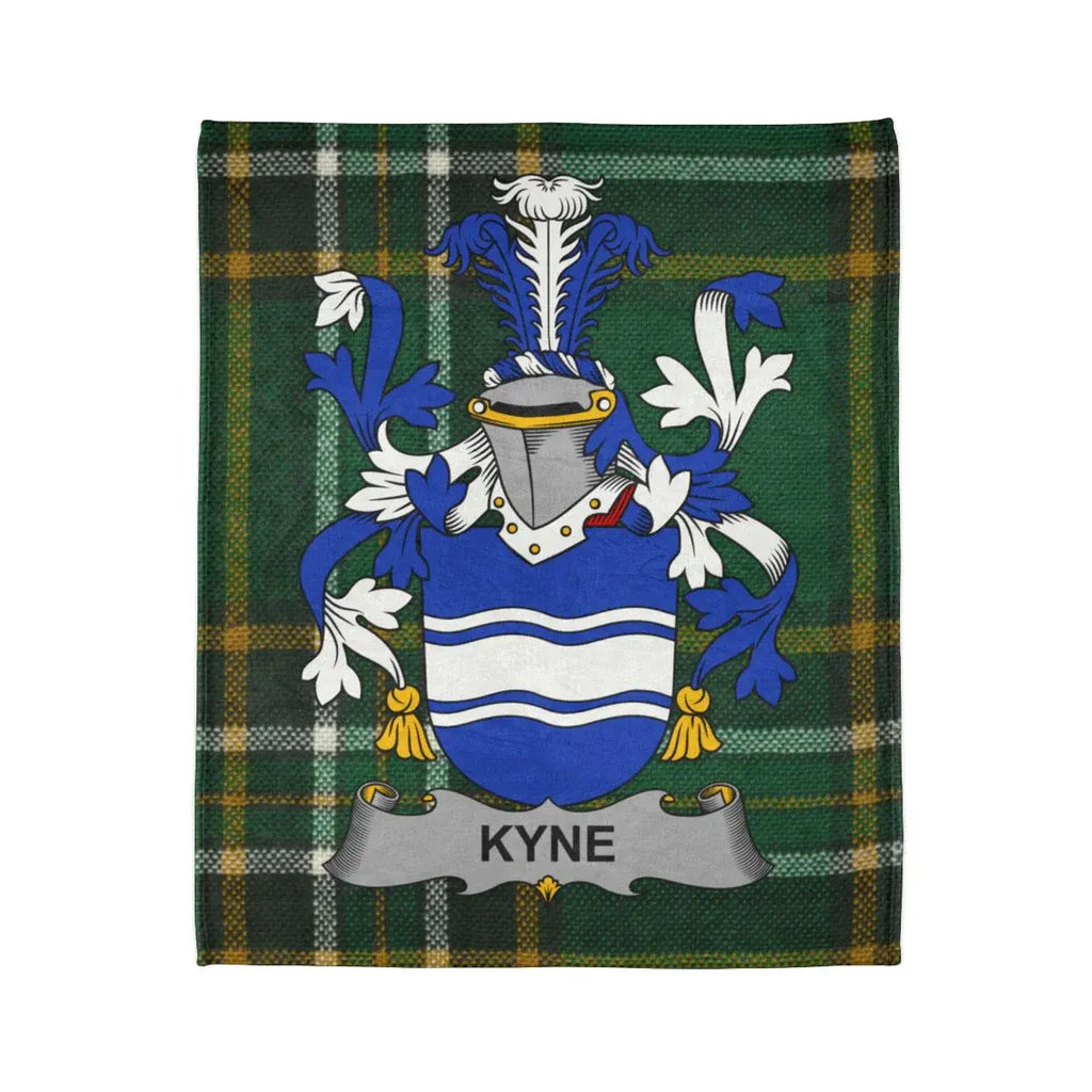 KYNE Tartan Plaid Decor with Family Crest Blanket