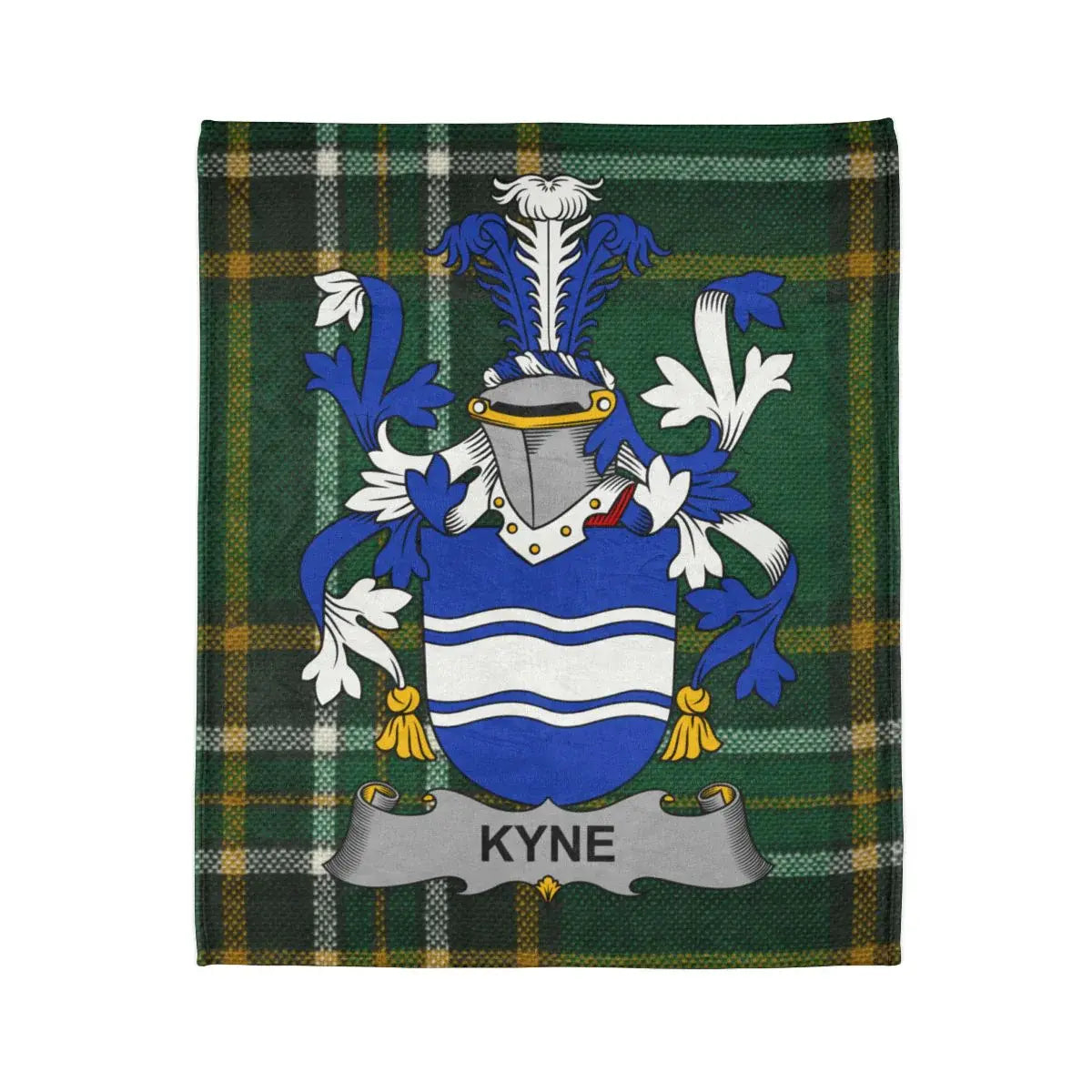 KYNE Tartan Plaid Decor with Family Crest Blanket