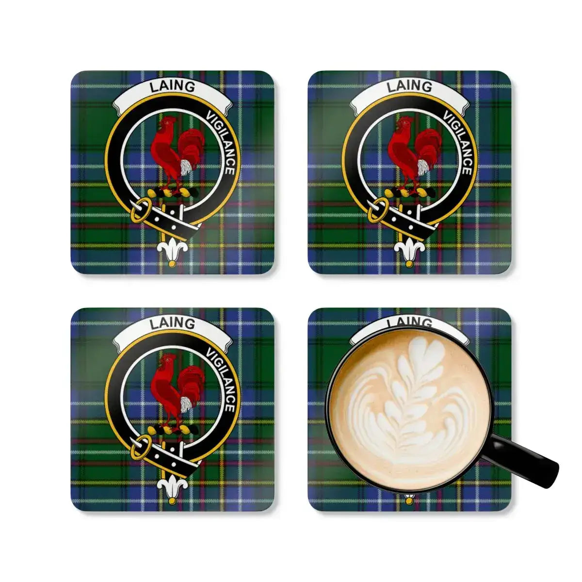 Laing Family Crest Tartan Coaster Set Product type