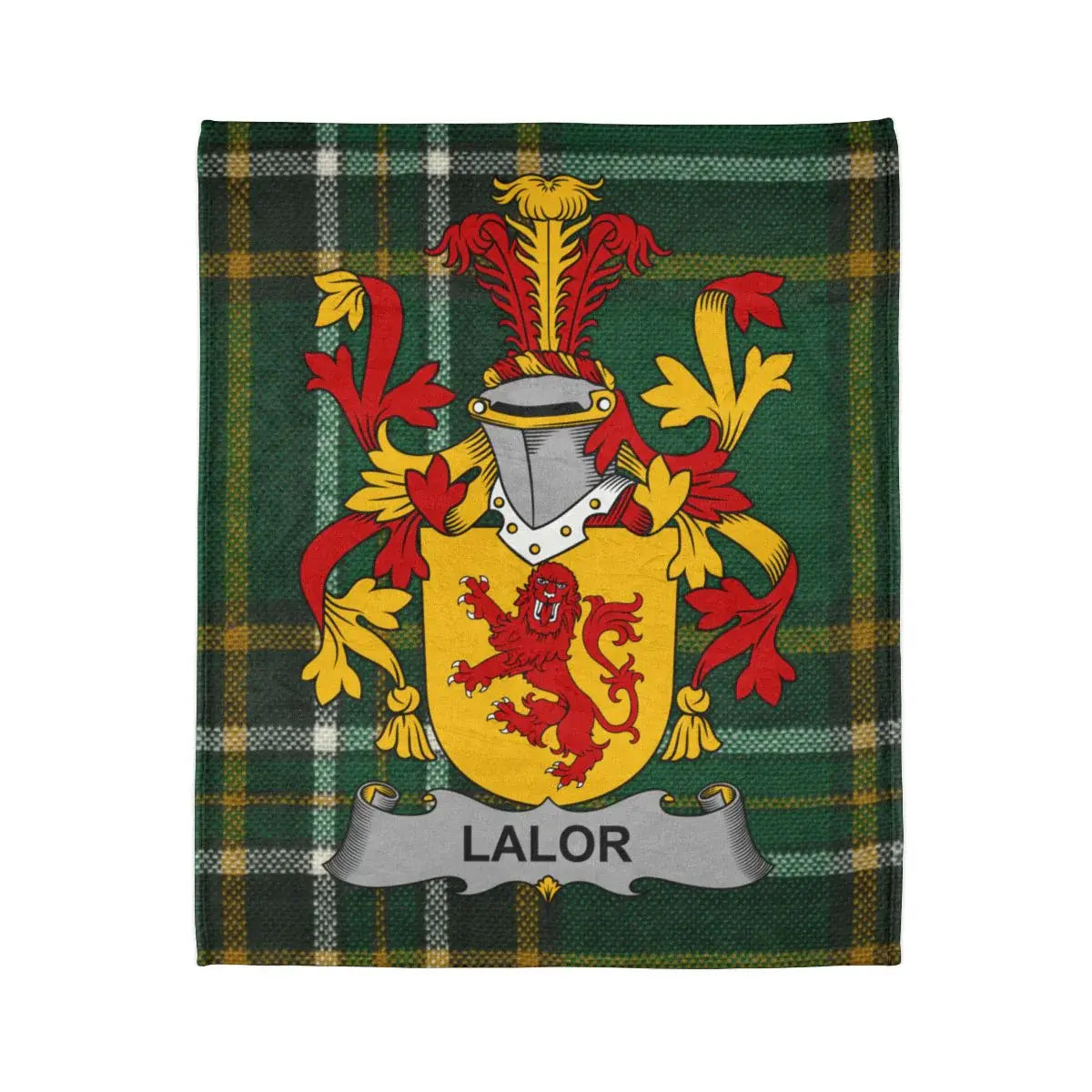 Lalor Family Crest Plaid Decorative Blanket