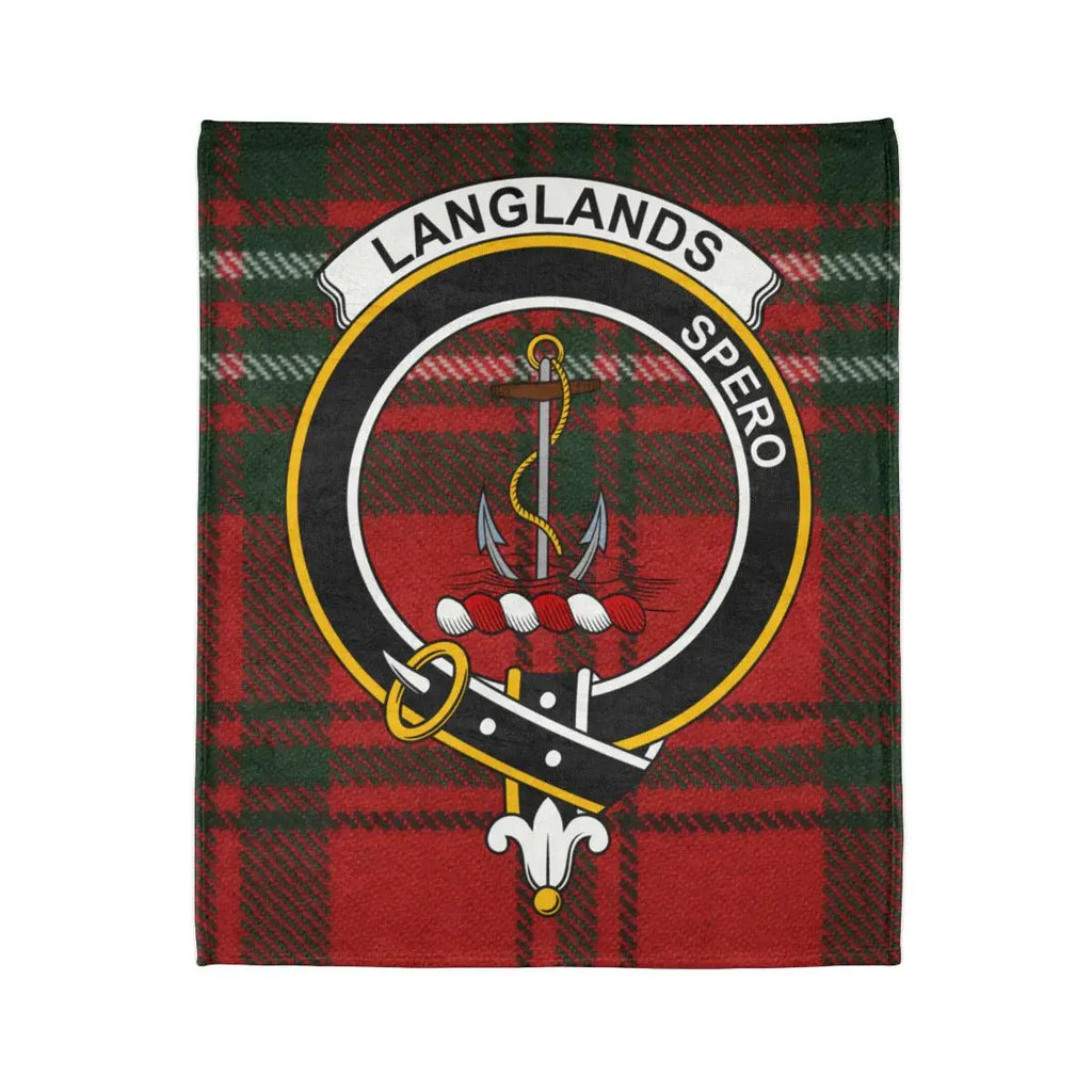 Langlands Spero Tartan Plaid Clan Crest Design Blanket