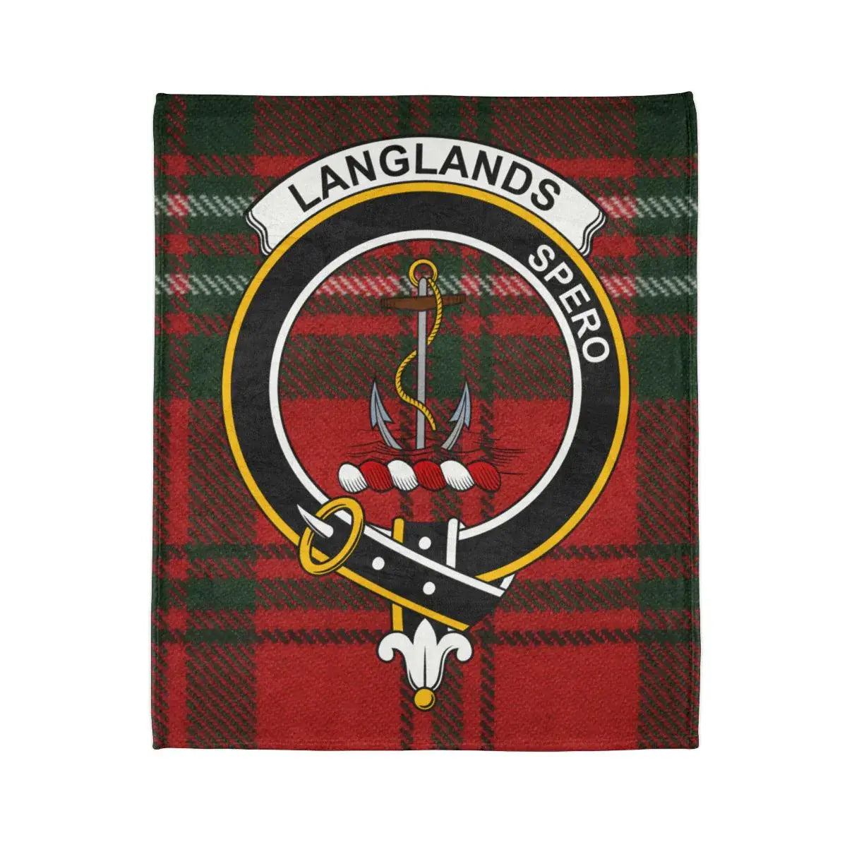 Langlands Spero Tartan Plaid Clan Crest Design Blanket