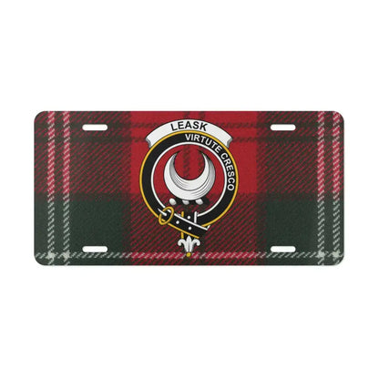 Leask Virtute Cresco Plaid License Plate product