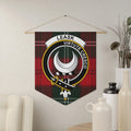 Leask Virtute Cresco Plaid Crest Wall Hanging