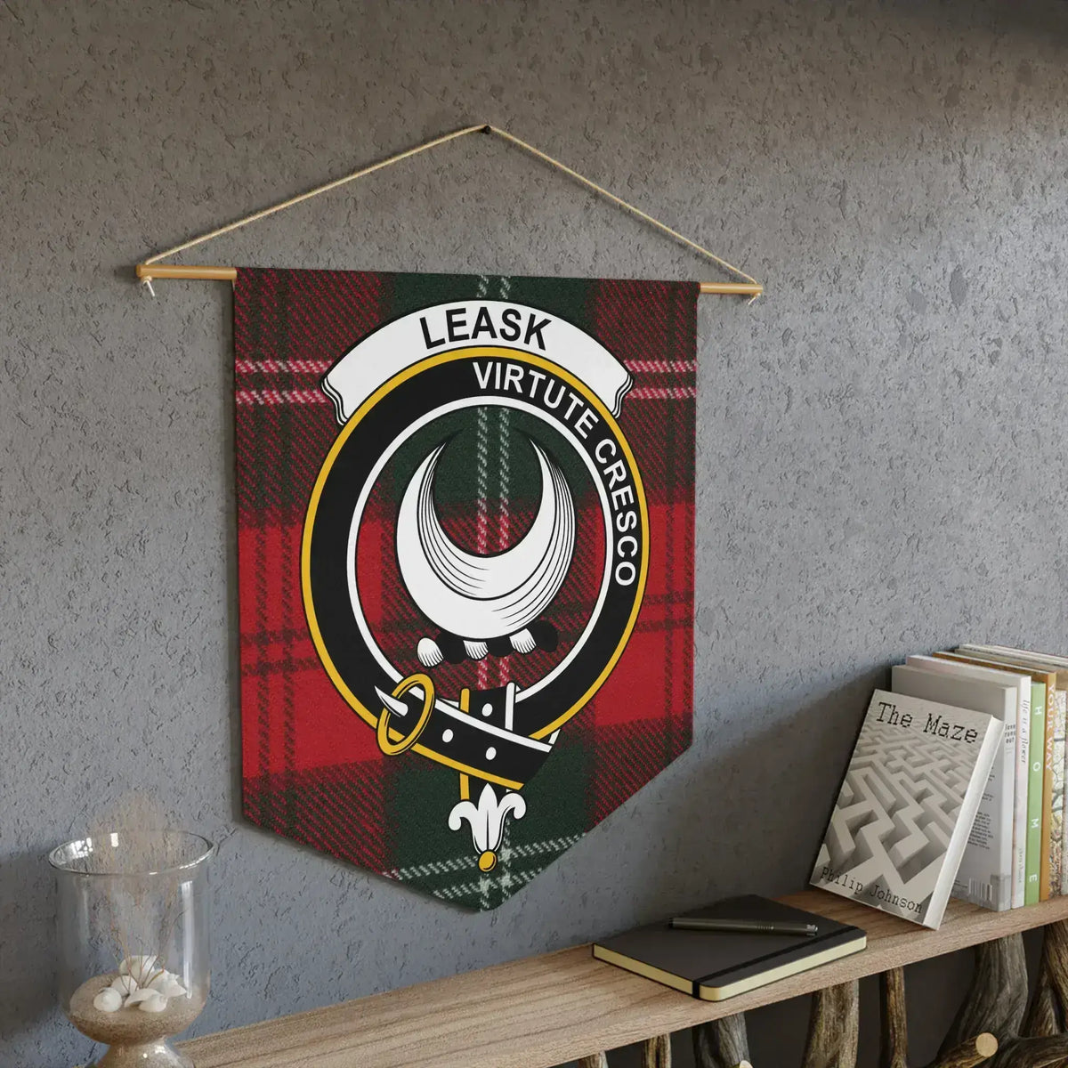 Leask Virtute Cresco Family Banner Wall Decor