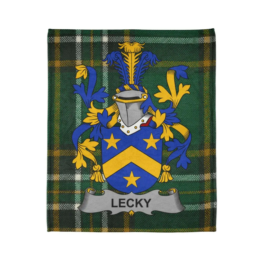 Lecky Family Crest and Tartan Design Blanket