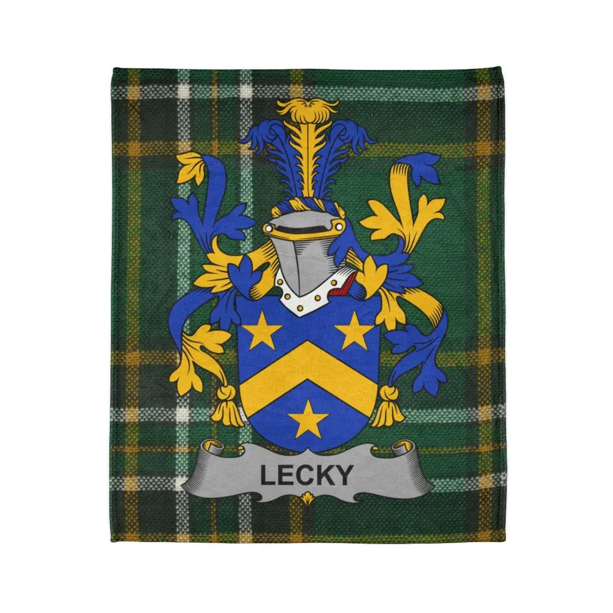 Lecky Family Crest and Tartan Design Blanket