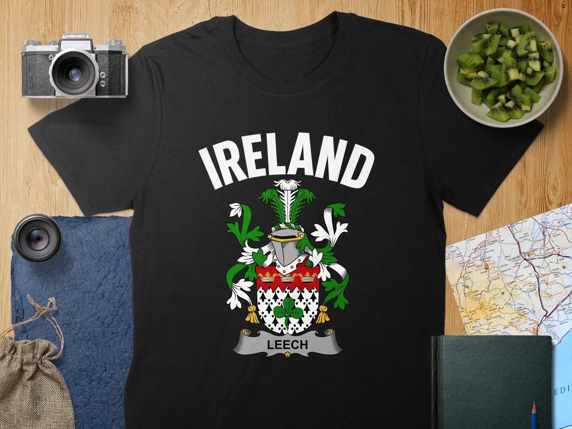 Ireland Leech Family Crest Logo T-shirt