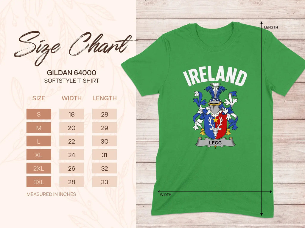 Ireland Legg Crest Gildan Softstyle T-shirt