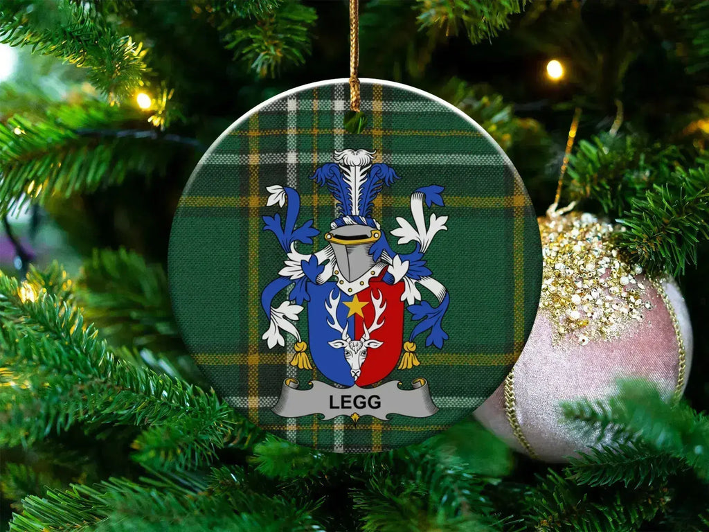 Personalized Family Crest Green Round Ornament product type