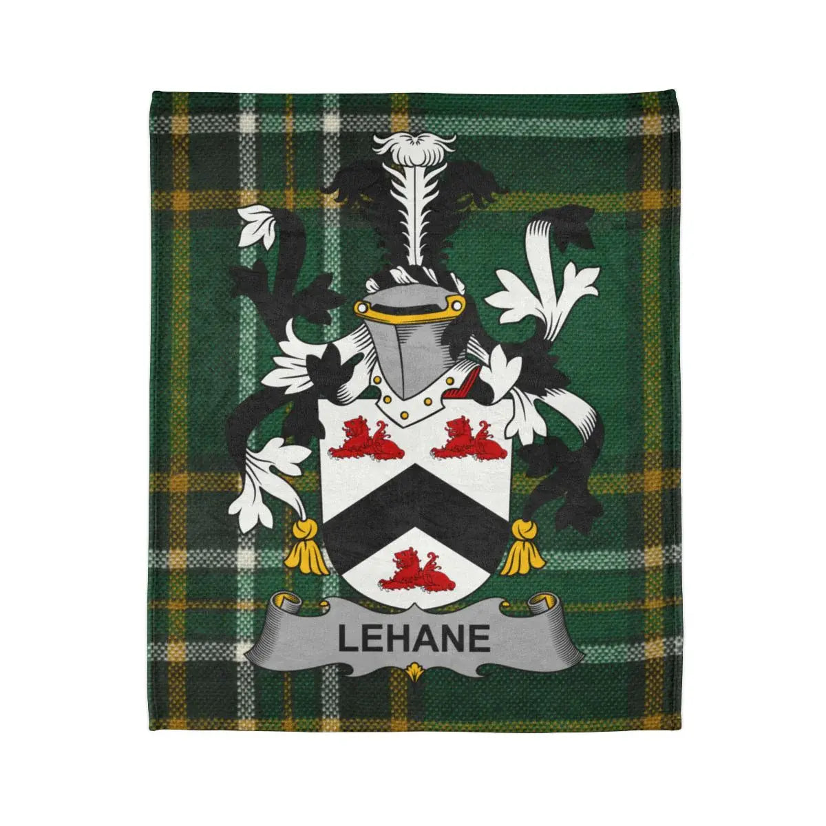 Lehane Family Crest Tartan Background Blanket