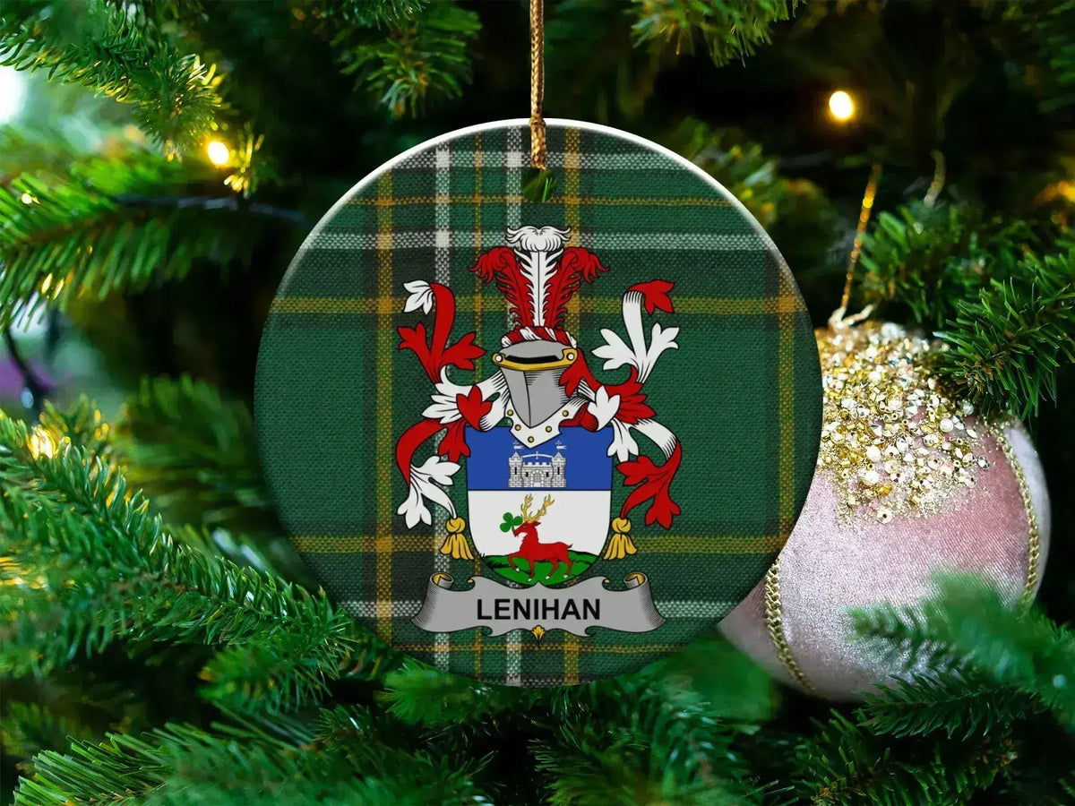 Lenihan Crest Plaid Pattern Ornament Christmas