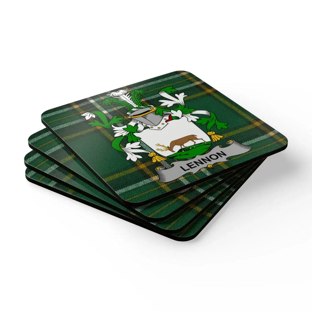Lennon Coat of Arms Tartan Plaid Coasters product