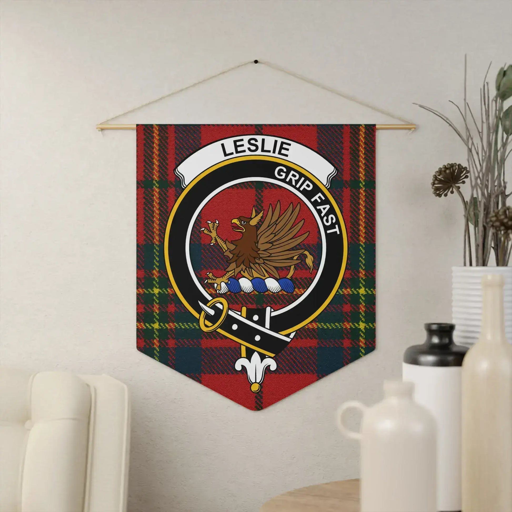 Clan Leslie Tartan Wall Banner Grip Fast Product