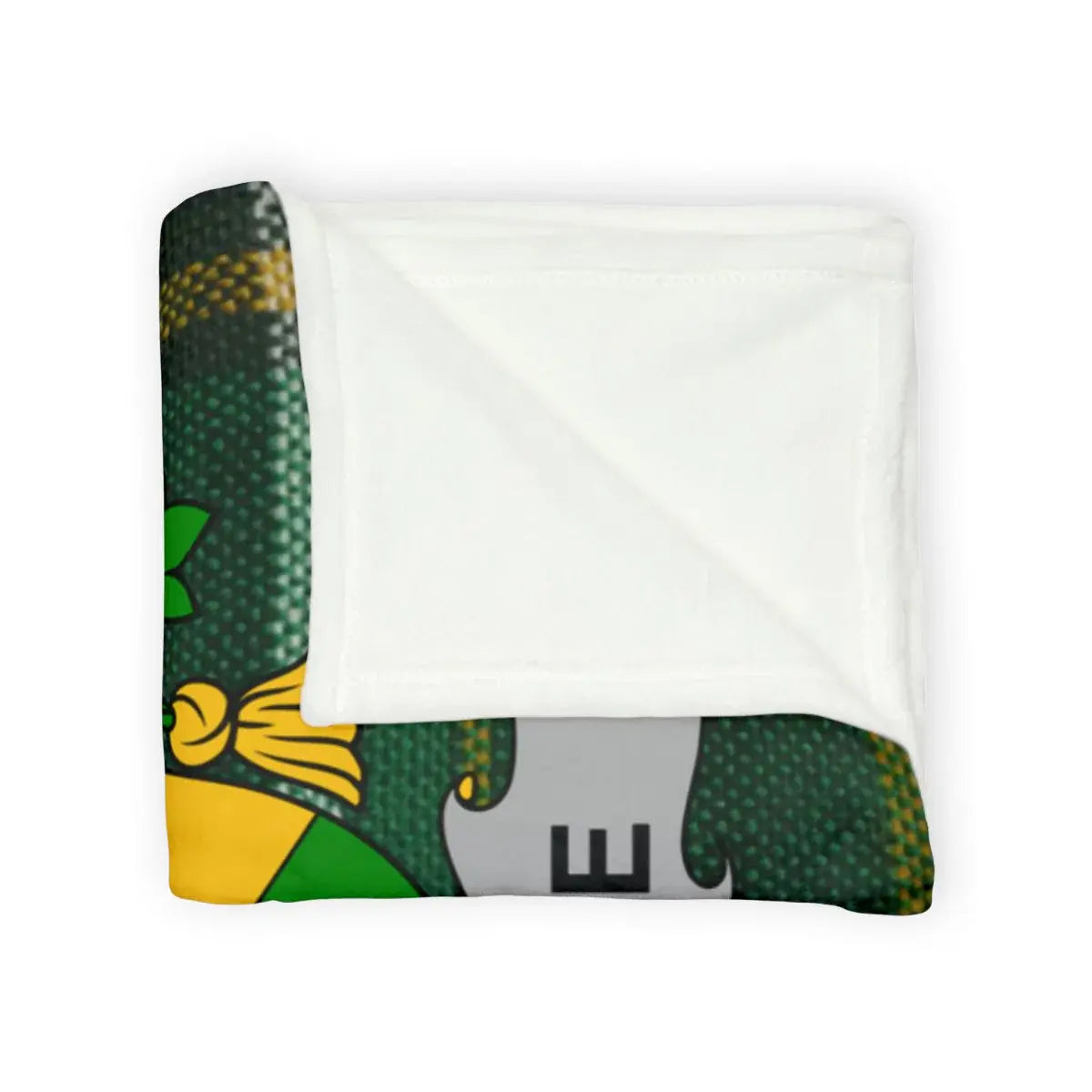 Premium Cozy Green and Yellow Crest Design Blanket