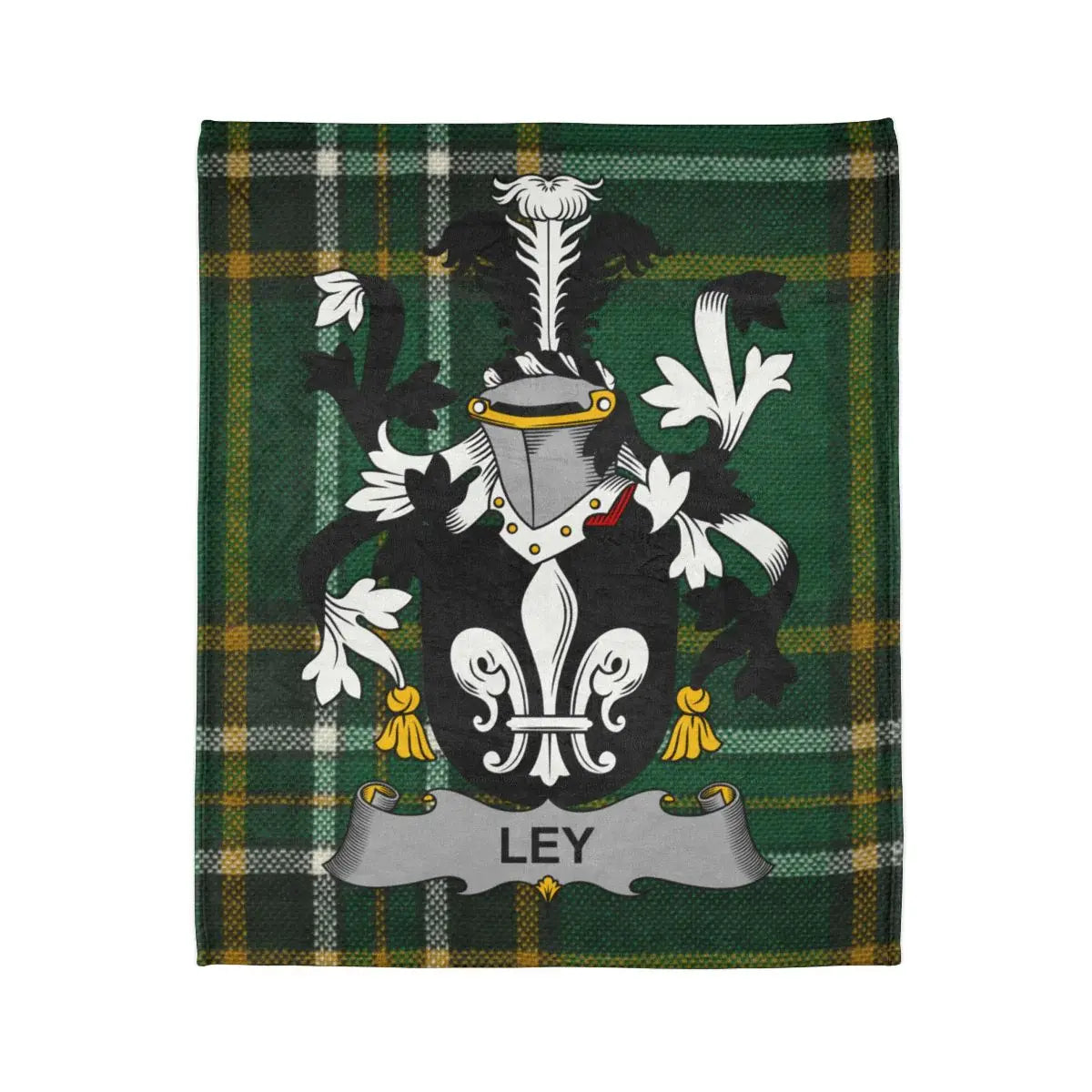 Ley Family Crest Tartan Plaid Blanket Product