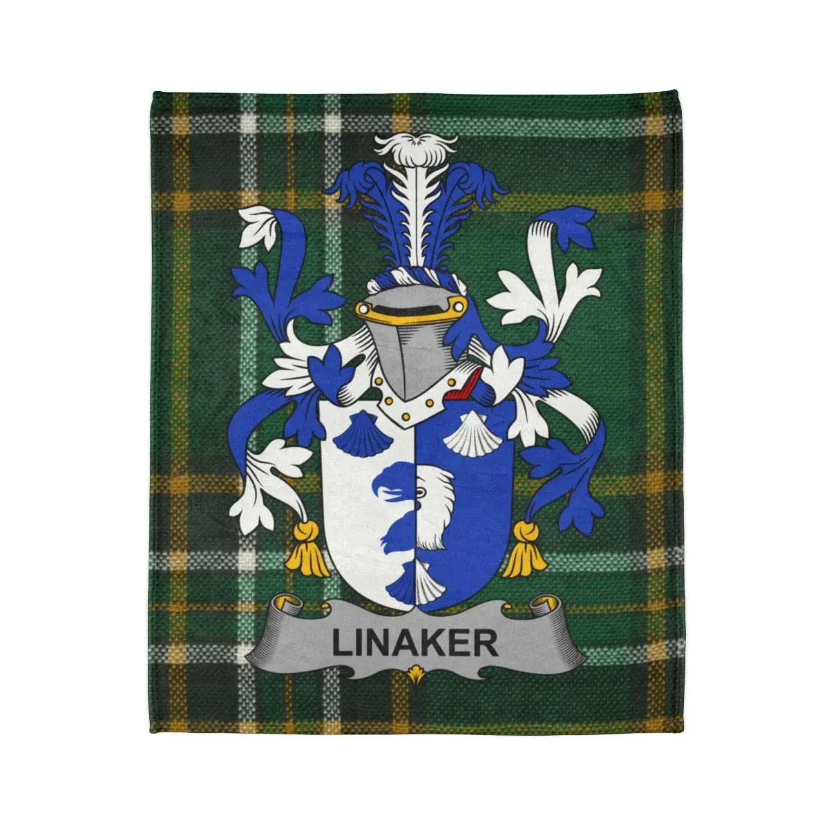 Linaker Family Crest Tartan Design Blanket