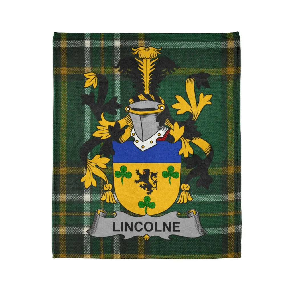 Lincoln Coat of Arms Plaid Design Blanket