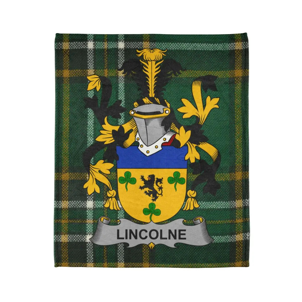 Lincoln Coat of Arms Plaid Design Blanket