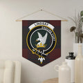 Lindsay clan crest tartan pennant 18x21 inches — polyester twill with Endure Fort eagle motto, wooden dowel
