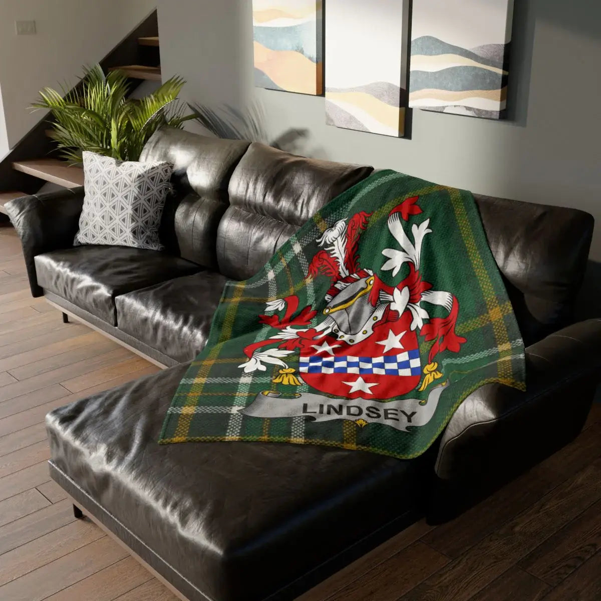 Lindsey Family Crest Tartan Blanket product