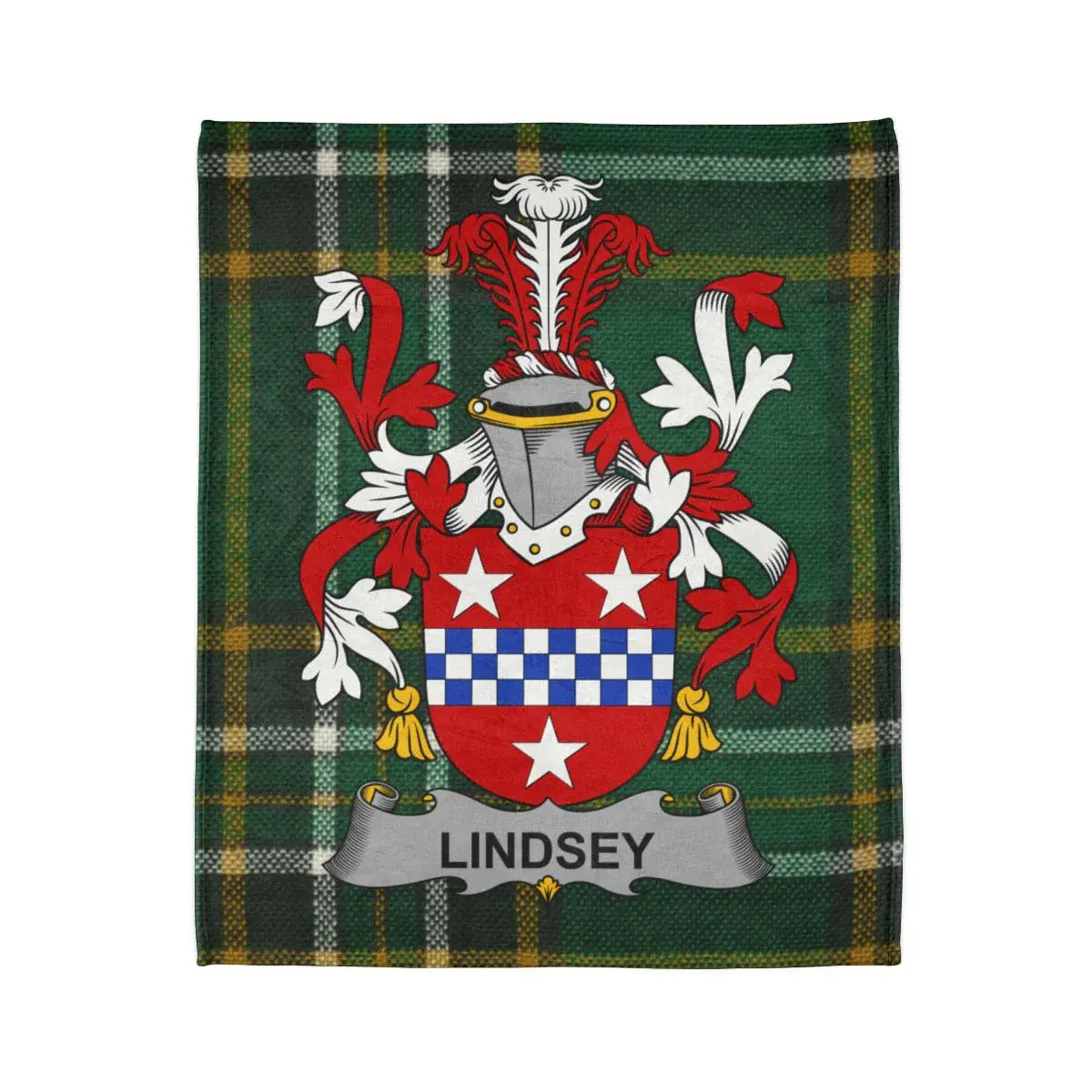 Lindsey Family Crest Tartan Blanket Design